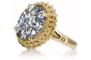 14K Yellow gold Zircon Ring Vintage Jewlery vrc068y